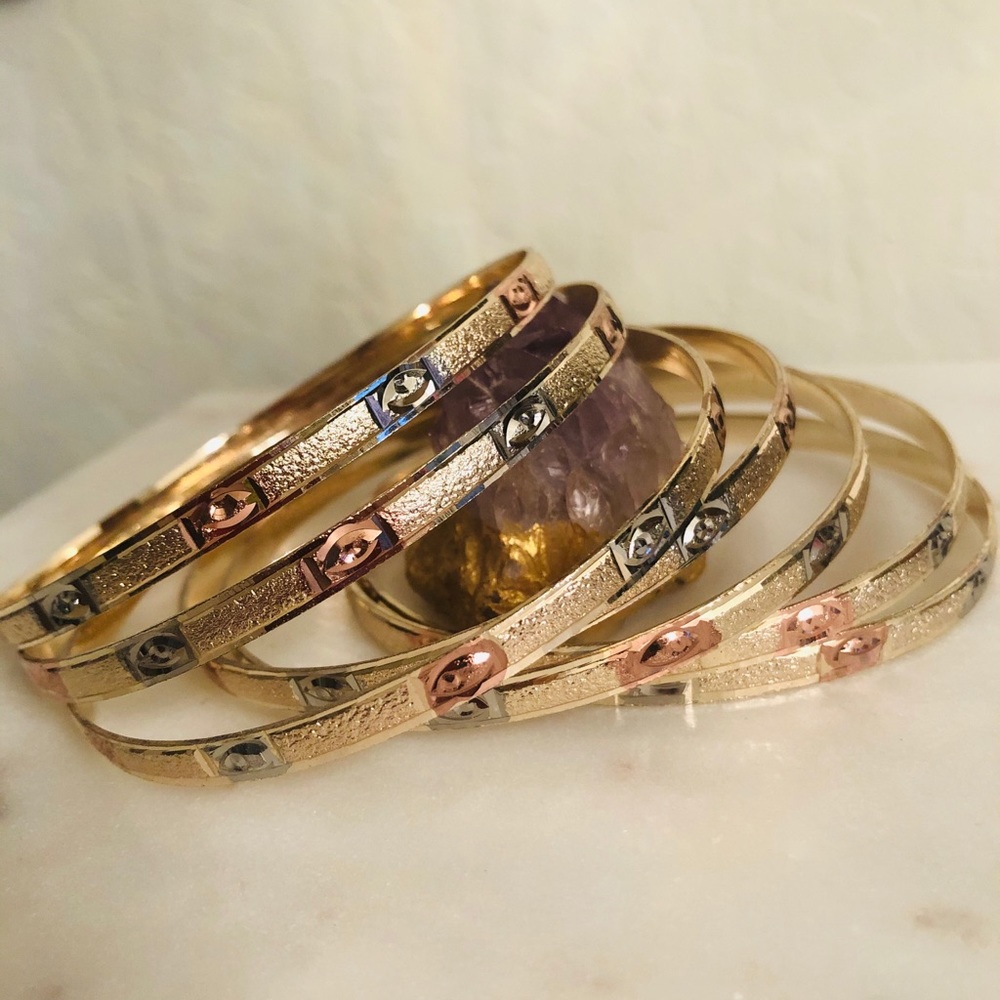 7 bangle gold plated semanary